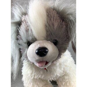 BAB Build a Bear Promise Pet Shih Tzu Puppy Plush Red Collar Gray White Dog